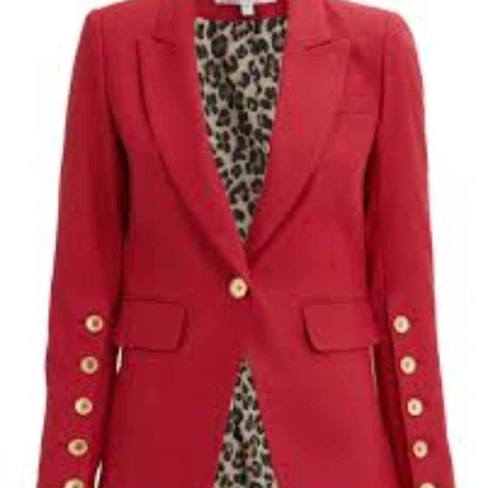 Veronica Beard Steele Cutaway Jacket - Red - Size 6 - Picture 3 of 3
